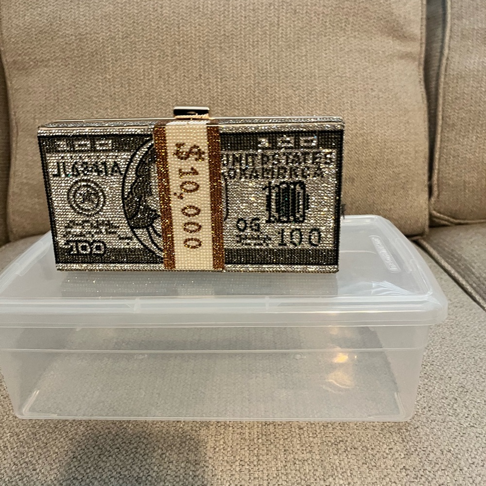 Money Clutch Purse with Rhinestones